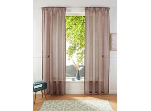 6941446600581 - Gardine MY HOME REGINA Gardinen Gr 175 cm Multifunktionsband 140 cm grau (taupe) Badezimmergardinen Transparent Leinenoptik 2-er Set