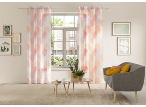 6941446601861 - Gardine MY HOME BELEM Gr 2 orange B140cm H175cm Polyester Gardinen 1 Schal Voile Polyester Kreise