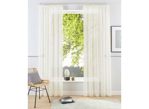 6941446605296 - Gardine MY HOME XANA Gr 1 beige (creme) B140cm H145cm Voile Polyester Gardinen Voile Bestseller einfarbig 1 bzw 2 Schals pflegeleicht unifarben