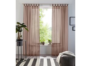 6941446605623 - Gardine MY HOME XANA Gr 2 grau (taupe) B140cm H175cm Voile Polyester Gardinen Bestseller einfarbig 1 Schal pflegeleicht unifarben