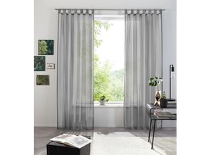 6941446605692 - Gardine MY HOME XANA Gr 1 grau B140cm H145cm Voile Polyester Gardinen Bestseller einfarbig 1 Schal pflegeleicht unifarben