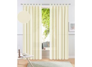 6941446626758 - Vorhang MY HOME Raja Gr 1 beige (champagner) B140cm H145cm Polyester Recyceltes Material Gardinen 2er-Set Bestseller einfarbig modern pflegeleichte Mikrofaser