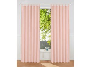 6941446627137 - Vorhang MY HOME Raja Gardinen Gr 225 cm Schlaufen 140 cm rosa (rosé) 2er-Set Bestseller einfarbig modern pflegeleichte Mikrofaser