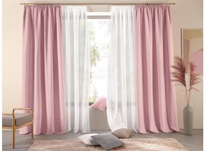 6941446628356 - Vorhang HOME AFFAIRE Parry Gr 5 rosa (rosé) B140cm H265cm Polyester Recyceltes Material Gardinen 2-er Set blickdicht monochrom basic einfarbig Bestseller