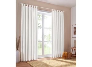 6941446628523 - Vorhang HOME AFFAIRE Parry Gr 4 beige (natur) B140cm H245cm Polyester Recyceltes Material Gardinen 2-er Set blickdicht monochrom basic