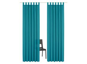 6941446628585 - Vorhang HOME AFFAIRE Parry Gr 4 blau (aquablau) B140cm H245cm Polyester Recyceltes Material Gardinen 2-er Set blickdicht monochrom basic