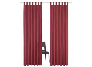 6941446628837 - Vorhang HOME AFFAIRE Parry Gardinen Gr 265 cm Schlaufen 140 cm rot (bordeaux) 2-er Set blickdicht monochrom basic