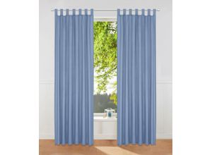 6941446628912 - Vorhang HOME AFFAIRE Parry Gardinen Gr 145 cm Schlaufen 140 cm blau Landhaus Gardinen Gardine 2-er Set blickdicht monochrom basic