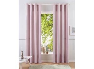 6941446629391 - Vorhang HOME AFFAIRE Parry Gr 1 rosa (rosé) B140cm H145cm Polyester Recyceltes Material Gardinen 2-er Set blickdicht monochrom basic