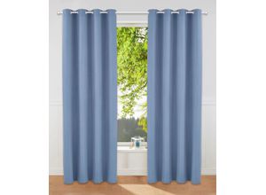 6941446629452 - Vorhang HOME AFFAIRE Parry Gardinen Gr 145 cm Ösen 140 cm blau Landhaus Gardinen Gardine 2-er Set blickdicht monochrom basic