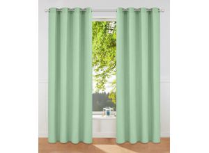 6941446629544 - Vorhang HOME AFFAIRE Parry Gr 4 grün (lindgrün) B140cm H245cm Polyester Recyceltes Material Gardinen 2-er Set blickdicht monochrom basic