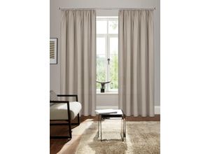 6941446629704 - Vorhang BRUNO BANANI Lagan Gardinen Gr 175 cm Kräuselband 140 cm grau (kitt) Kräuselband Gardine Set blickdicht gewebt Microfaser verschiedene Größen einfarbig