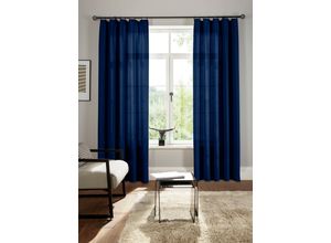 6941446629988 - Vorhang BRUNO BANANI Lagan Gardinen Gr 295cm Kräuselband 140cm blau (dunkelblau)