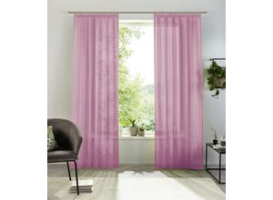 6941446630717 - Gardine MY HOME XANA Gr 4 lila (mauve) B145cm H245cm Voile Polyester Gardinen Voile Bestseller einfarbig 1 bzw 2 Schals pflegeleicht unifarben