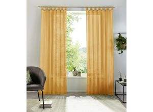 6941446630861 - Gardine MY HOME XANA Gardinen Gr 225 cm Schlaufen 145 cm goldfarben Schlaufen Gardine 1 Schal transparent Voile Polyester einfarbig