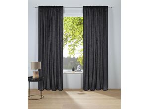 6941446633855 - Gardine Marusha Gr 4 schwarz B140cm H245cm Polyester LEGER HOME BY LENA GERCKE Gardinen 1 Schal Leinenoptik gewebt verschiedene Größen