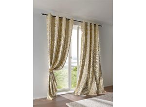 6941446663050 - Vorhang HEINE HOME Gardinen Gr 145 cm Ösen 130 cm goldfarben Ösen