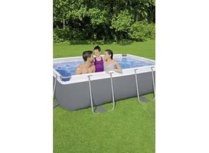 6941607328217 - Power Steel Frame Pool Set mit Filterpumpe 404 x 201 x 100 cm grau eckig 6941607328217 - Power Steel Frame Pool Set mit Filterpumpe 404 x 201 x 100 cm grau eckig