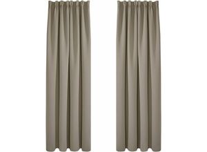 6941726309654 - Gardinen mit Kräuselband Vorhang Blickdicht Verdunklungsvorhänge Vorhänge Wohnzimmer Thermovorhang Kälteschutz 2er Set 140x245 cm(BreitexHöhe)