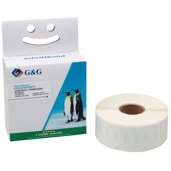 6941881284643 - Etikettenrollen für Etikettendrucker ersetzt DYMO 11355 S0722550 weiß 190 x 510 mm 1 x 500 Etiketten