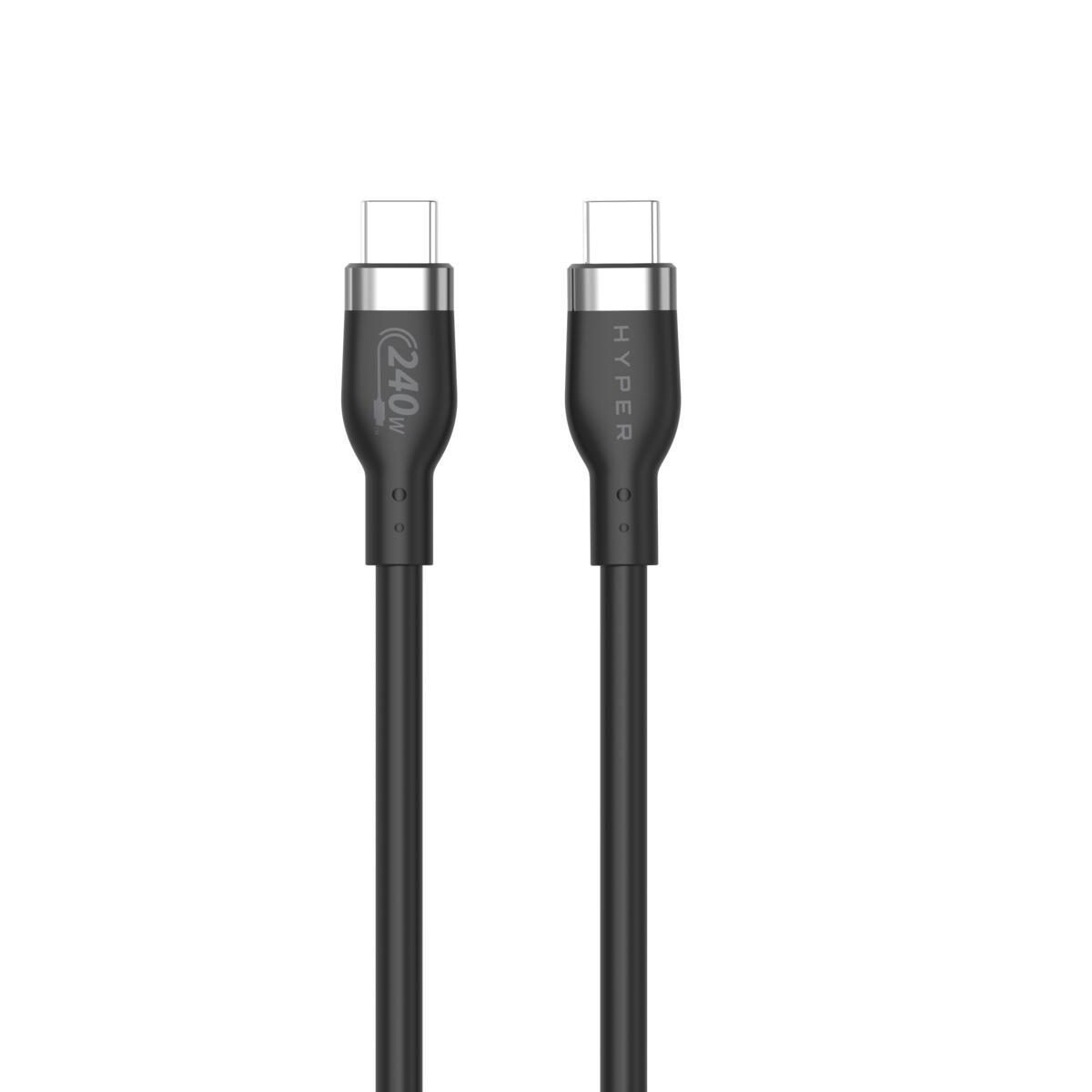 6941921149512 - Hyper® Silikon USB-C zu USB-C Ladekabel 1m (240W Schwarz)