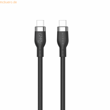 6941921149536 - Hyper® HyperJuice 240W Silikon USB-C zu USB-C Kabel (6ft 2m) - Schwarz