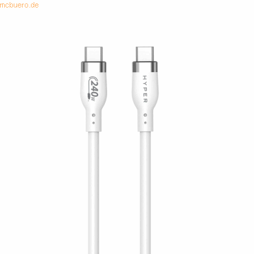 6941921149543 - Hyper 2M Silicone 240W USB-C Charging Cable White