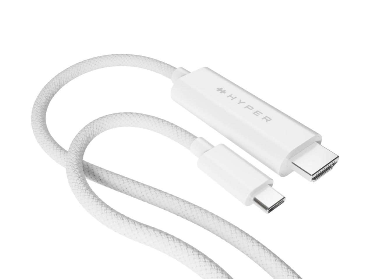 6941921149758 - Hyper 4K USB-C to HDMI Cable White