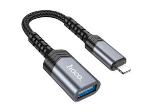 6942007608831 - HOCO Adapter iPhone-Anschluss 8-polig (männlich) auf USB (weiblich) 30 UA24 schwarz