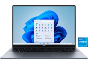 6942103112027 - HUAWEI Notebook MateBook D16 2024 Intel Core i5 8GB RAM 512GB SSD Notebooks vorinstalliertes Windows 11 Home und Fingerabdrucksensor Gr 8 GB RAM Core i5 grau (dunkelgrau) Laptops