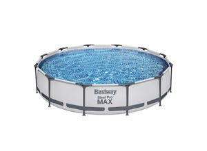 6942138981896 - Bestway® Steel Pro MAX™ Frame Pool Set mit Filterpumpe Ø 366 x 76 cm lichtgrau rund