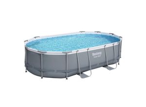 6942138987126 - Bestway® Power Steel™ Frame Pool Komplett-Set mit Filterpumpe 488 x 305 x 107 cm grau oval