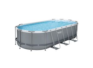 6942138987287 - Bestway® Power Steel™ Frame Pool Komplett-Set mit Filterpumpe 549 x 274 x 122 cm grau oval