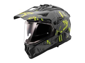 6942141753343 - Adventurehelm MX702 Pioneer II Crazy Mattschwarz-HiVis Gelb