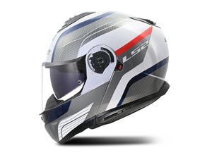 6942141777349 - Klapphelm FF908 Strobe II Weiß-Blau-Rot