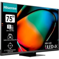 6942147493687 - F (A bis G) HISENSE Mini-LED-Fernseher 75U8KQ Fernseher grau (anthrazit) 4k Fernseher