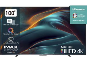 6942147498095 - F (A bis G) HISENSE Mini-LED-Fernseher 100U7KQ Fernseher 4K UHD schwarz 4k Fernseher