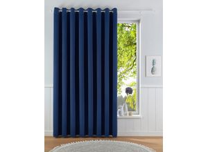 6943755941072 - Verdunkelungsvorhang MY HOME Solana Gardinen Gr 245 cm Ösen 280 cm blau (dunkelblau) Ösen Gardine Vorhang Gardine Breite 280 cm verdunkelnd einfarbig Raumteiler