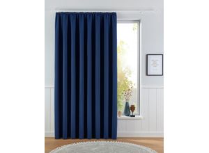 6943755941140 - Verdunkelungsvorhang MY HOME Solana Gardinen Gr 225 cm Kräuselband 280 cm blau (dunkelblau) Kräuselband Breite 280 cm Überbreite einfarbig Raumteiler