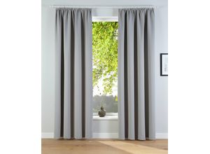 6943755942499 - Verdunkelungsvorhang MY HOME Solana Gardinen Gr 225 cm Kräuselband 140 cm grau (hellgrau) Kräuselband 2er-Set Bestseller mit 45 Sternen Breite 140 cm einfarbig