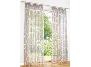 6943755951491 - Gardine HEINE HOME Gardinen Gr 175 cm Ösen 140 cm beige (taupe weiß) Ösen