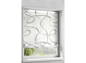 6943755976654 - Raffrollo HEINE HOME Raffrollos Gr 140 cm Hakenaufhängung 45 cm grau (weiß grau) Raffrollos halbtransparent 6943755976654 - Raffrollo HEINE HOME Raffrollos Gr 140 cm Hakenaufhängung 45 cm grau (weiß grau) Raffrollos halbtransparent