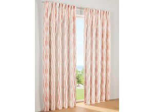 6943755982440 - Gardine HEINE HOME Gr 4 bunt (sanftes weiß orange) Gardinen 245cm Multifunktionsband Ösen 140cm Polyester B140cm H245cm