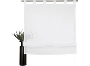 6944185487871 - Raffrollo MY HOME Regina Raffrollos Gr 140 cm Schlaufen 80 cm beige (creme) Raffrollos transparent Transparent Voile Polyester