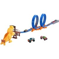 6946441305240 - Metal Machines - Spielset T-Rex Angriff Rennbahn mit Looping + Auto