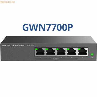 6947273704515 - Grandsire - Grandstream gwn 7700P 5xGbE 4xPOE nicht verwalteter Switch