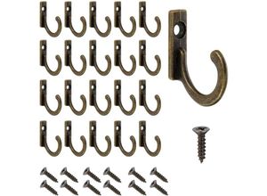 6947913935958 - Vintage-Wandhaken aus gealterter Bronze – 60er-Set mit Schrauben – kleine Haken für Schüsseln Schmuck Taschen Handtücher Badezimmer Küche