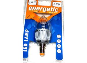 6949199740011 - Led Lampe E14 Kerzenform klar Warmweiß 3 Watt = 15 Watt Energieklasse a - Energetic