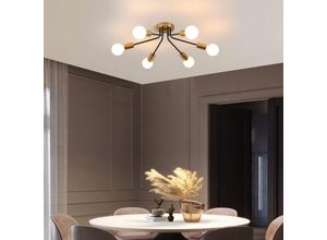 6949568107926 - Ganeed 6-Light Semi Flush Mount Deckenleuchte Gold Sputnik Kronleuchter Deckenbeleuchtung industrielle Metall Bauernhof Deckenleuchte für