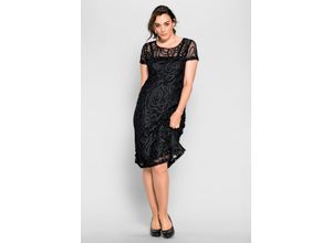 6950455230405 - Große Größen Cocktailkleid mit Zierborten schwarz Gr46